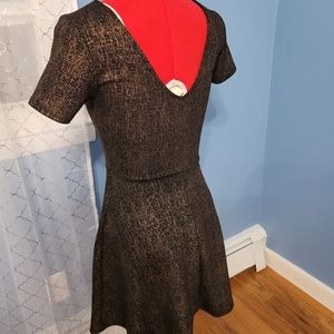 Black and Gold, skater dress, size small